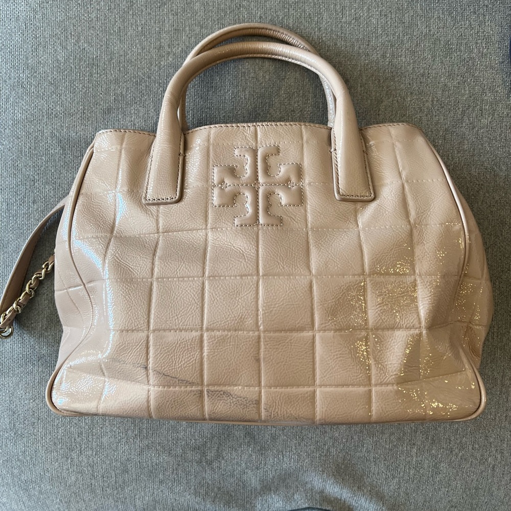 Tory Burch Marion quilted patent leather handbag